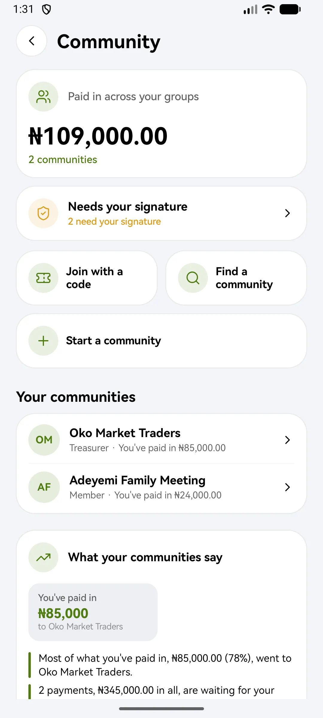 Join, find or start a community