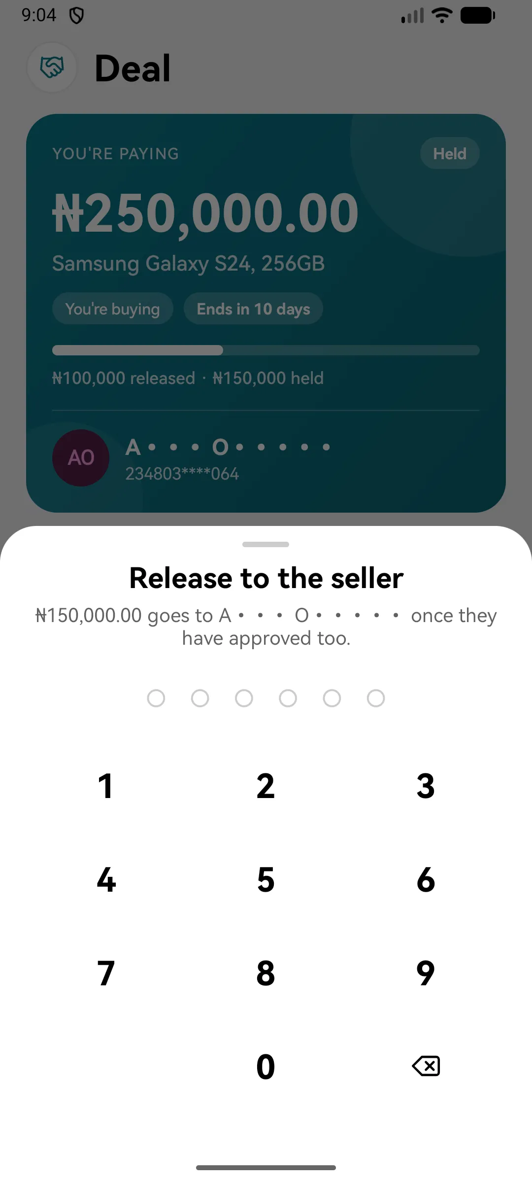 Release the money with your PIN
