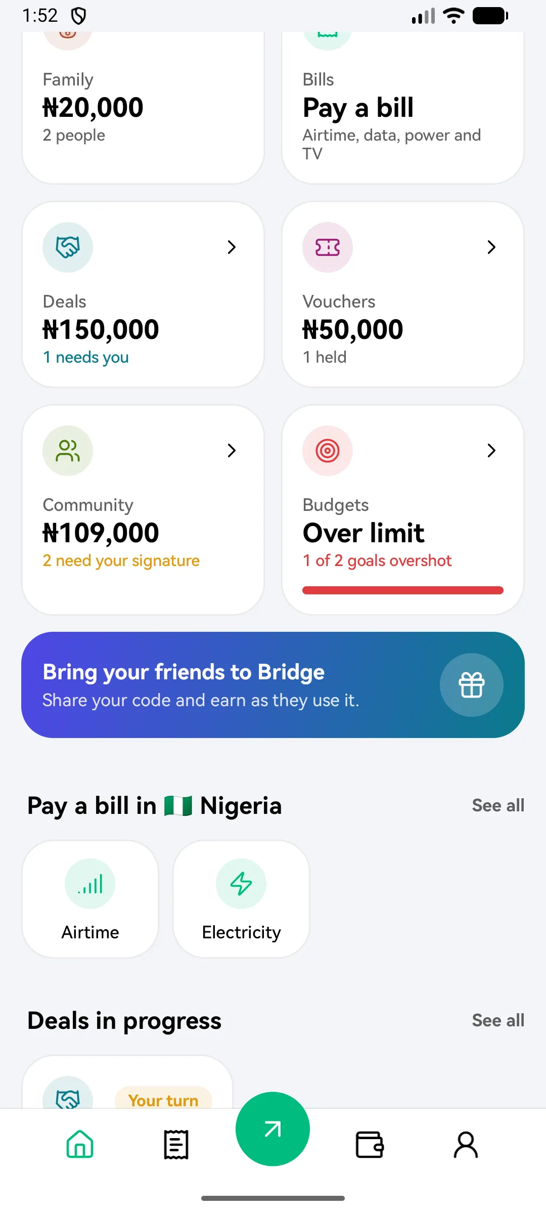 The Bring your friends banner on the home screen